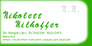 nikolett milhoffer business card